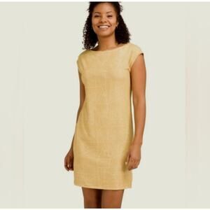prAna Sanna Shift Dress — 100% Cotton, Size Small, Yellow/Golden Sky